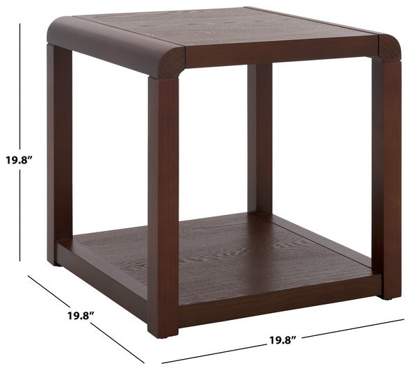 Omara Wood Accent Table in Walnut