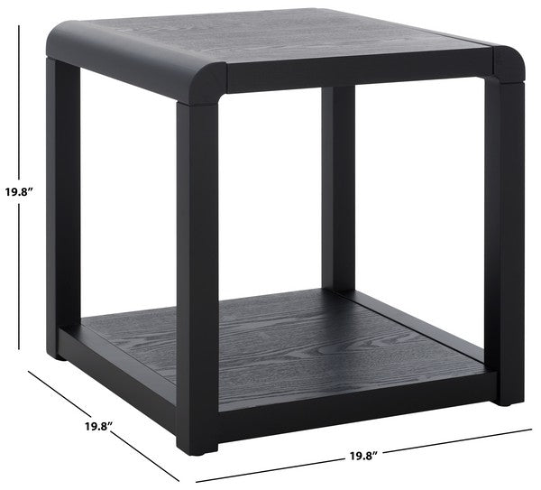 Omara Wood Accent Table in Black