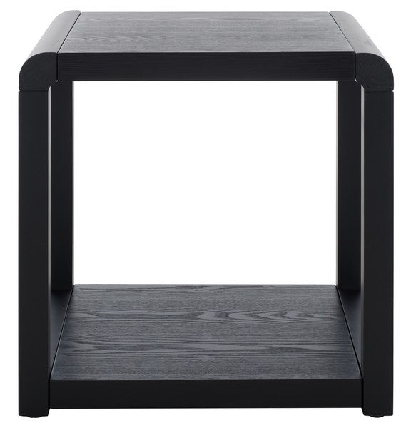 Omara Wood Accent Table in Black
