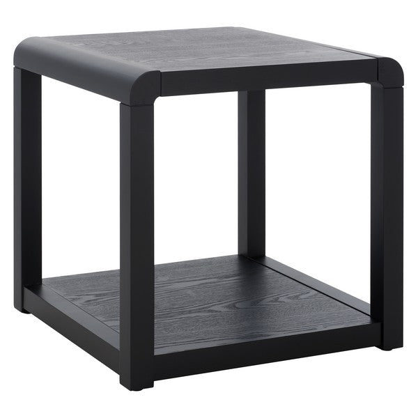 Omara Wood Accent Table in Black