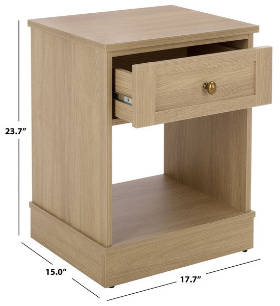 Shafa Accent Table in Natural with Storage Drawer