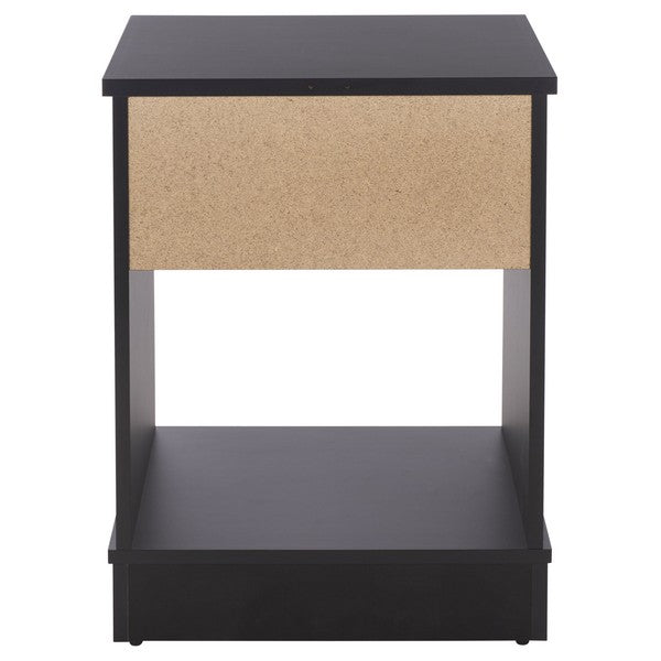 Shafa Accent Table in Black with Storage Drawer