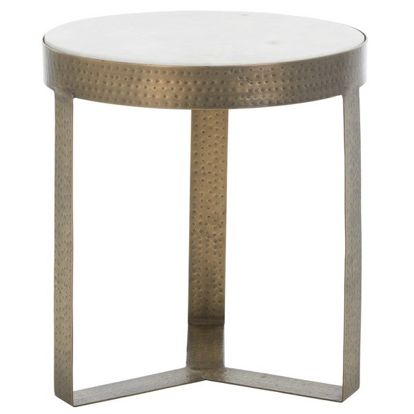 Triss Antique Brass Round Accent Table - The Mayfair Hall
