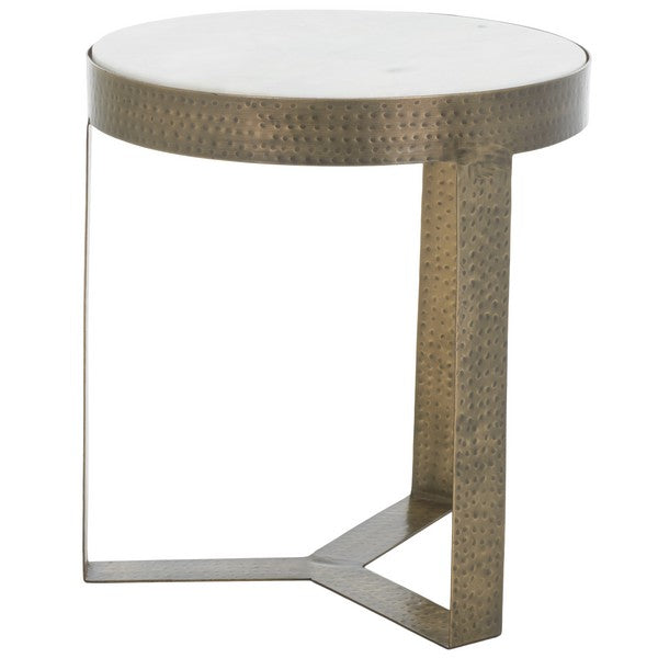 Triss Antique Brass Round Accent Table - The Mayfair Hall