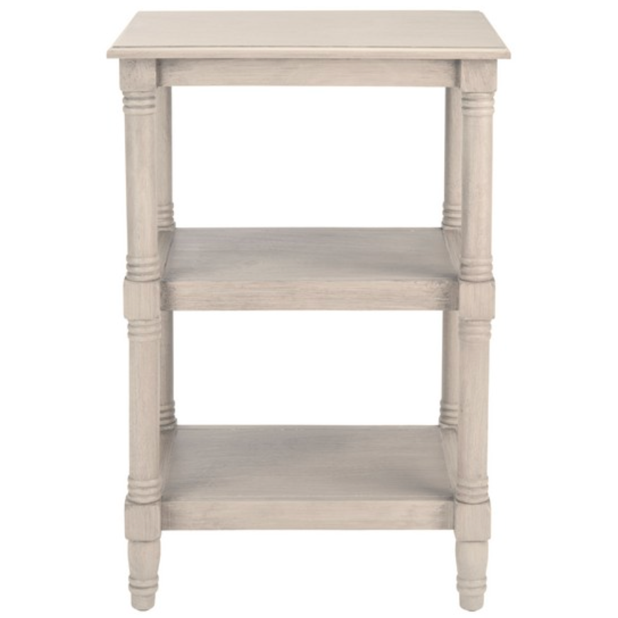 Cassie Accent Table in Greige with 3 Shelves