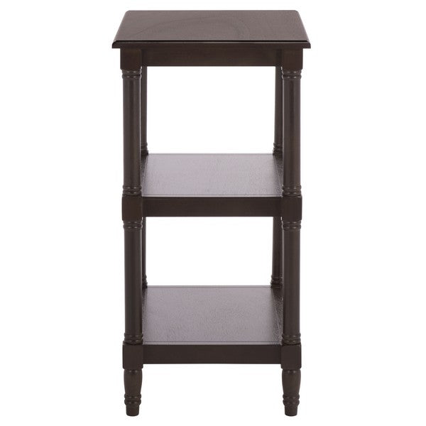 Cassie 3 Shelf Accent Table in Dark Chocolate