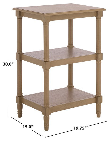 Cassie 3 Shelf Accent Table in Desert Brown