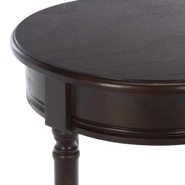 Tinsley Round Accent Table in Dark Chocolate