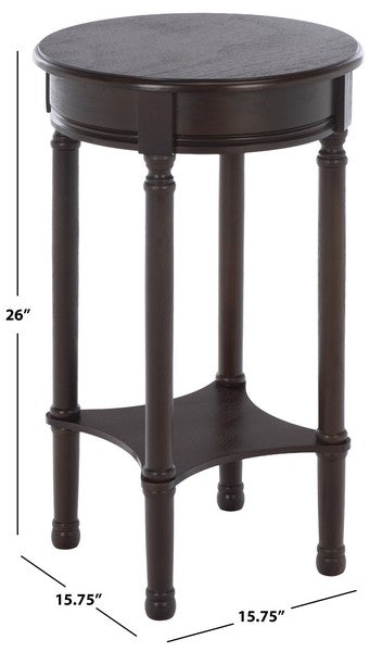 Tinsley Round Accent Table in Dark Chocolate