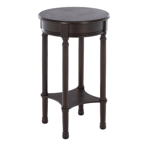 Tinsley Round Accent Table in Dark Chocolate