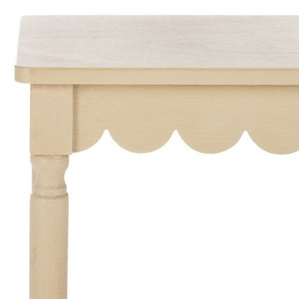 Haven Accent Table in Natural with Scalloped Edge