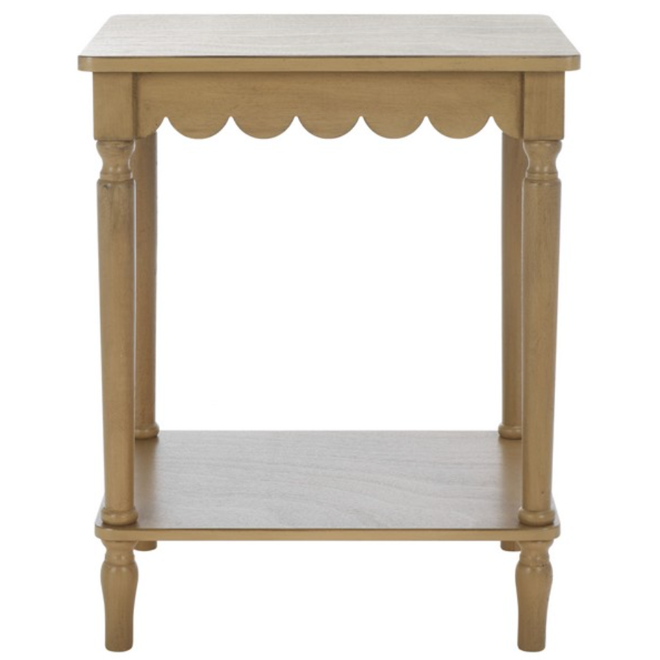 Haven Accent Table in Natural with Scalloped Edge