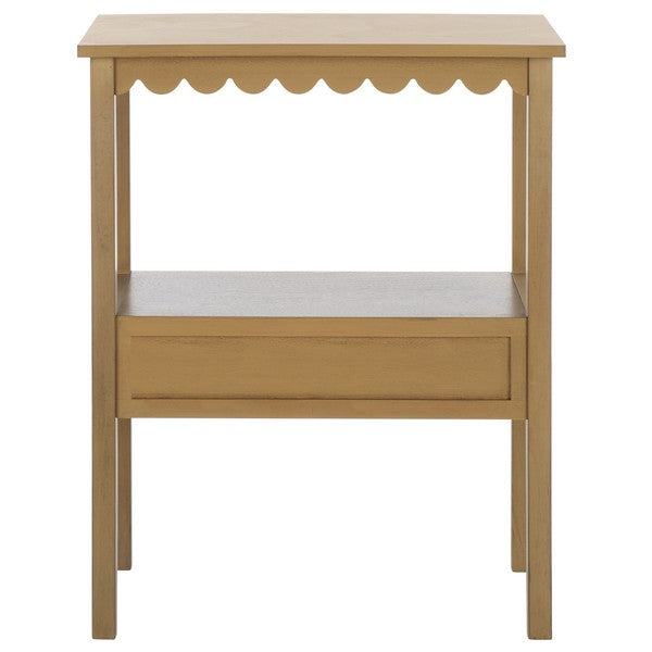Haven Accent Table in Dessert Brown with Low StorageDrawer