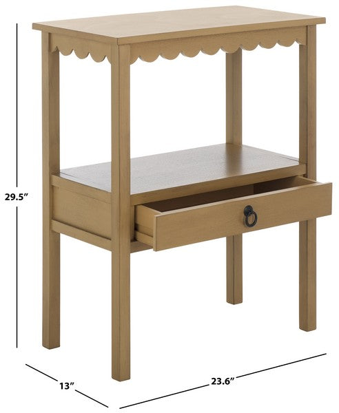 Haven Accent Table in Dessert Brown with Low StorageDrawer