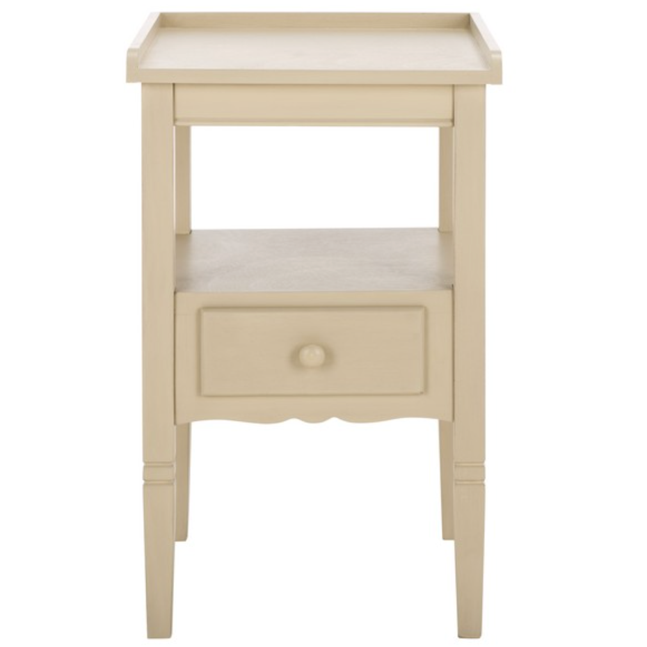 Araminta Accent Table in Sand with Storage Drawer