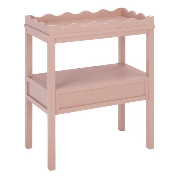 Darlyn Wood Rectangle Accent Table n Pink
