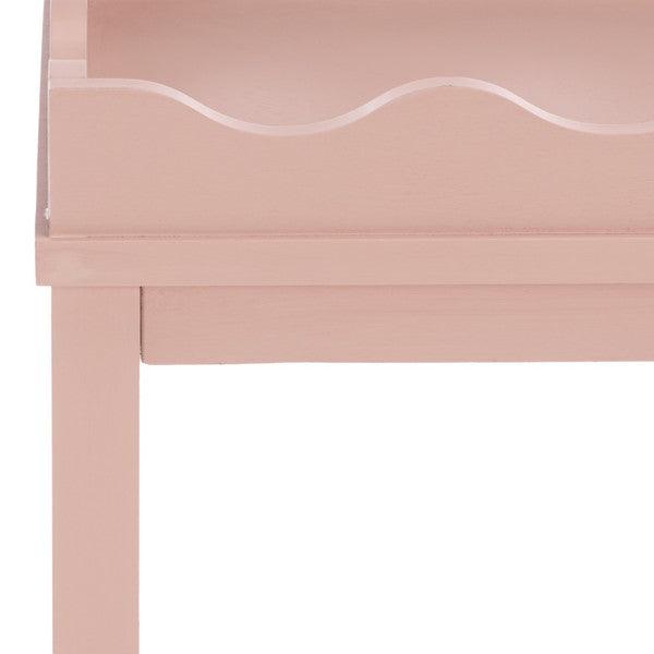 Darlyn Wood Rectangle Accent Table n Pink