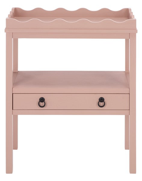 Darlyn Wood Rectangle Accent Table n Pink
