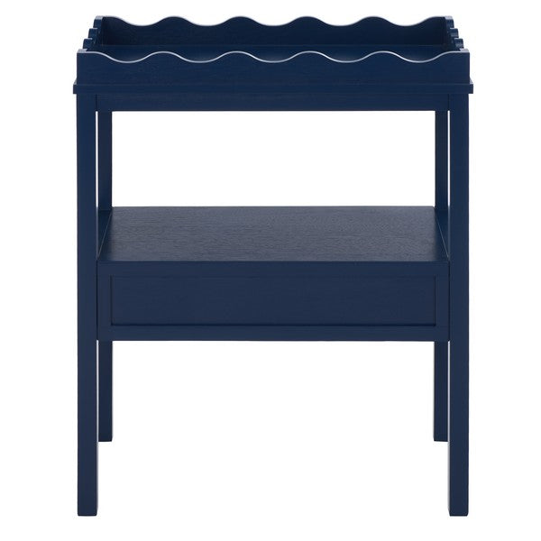 Darlyn Wood Rectangle Accent Table in Ink Blue