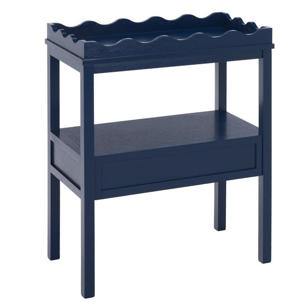 Darlyn Wood Rectangle Accent Table in Ink Blue