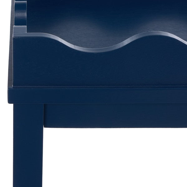 Darlyn Wood Rectangle Accent Table in Ink Blue