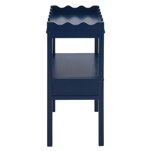 Darlyn Wood Rectangle Accent Table in Ink Blue