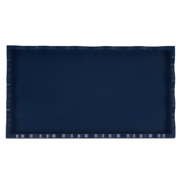 Darlyn Wood Rectangle Accent Table in Ink Blue