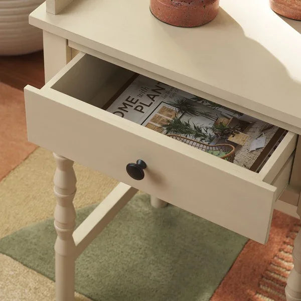Astaroth Wood Accent Table in Sand - The Mayfair Hall
