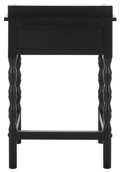 Astaroth Wood Accent Table in Matte Black - The Mayfair Hall