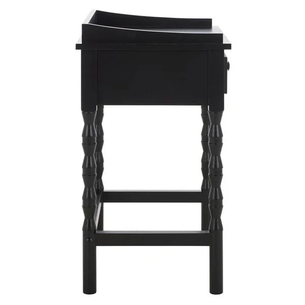 Astaroth Wood Accent Table in Matte Black - The Mayfair Hall