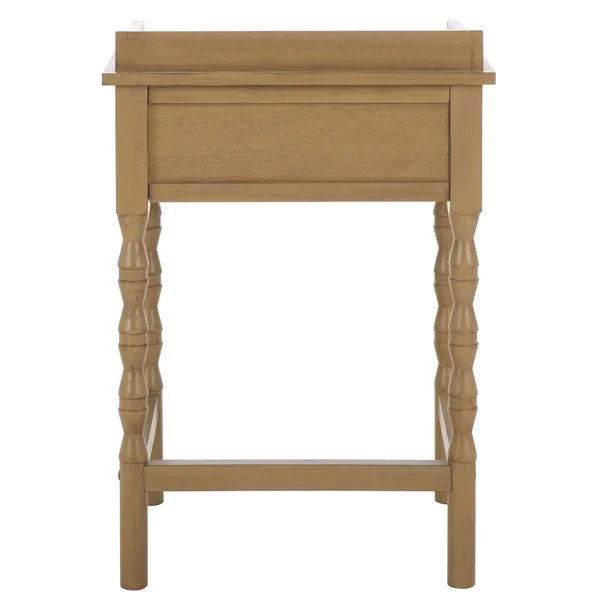 Astaroth Wood Accent Table in Desert Brown - The Mayfair Hall