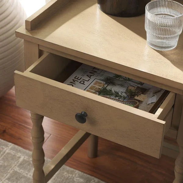 Astaroth Wood Accent Table in Desert Brown - The Mayfair Hall
