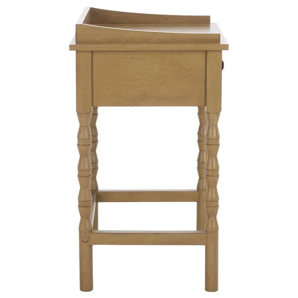 Astaroth Wood Accent Table in Desert Brown - The Mayfair Hall