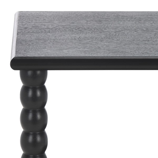 Dilyn Wood Accent Table in Matte Black with 3-Shelves
