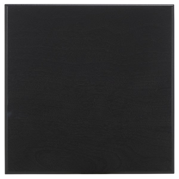 Dilyn Wood Accent Table in Matte Black with 3-Shelves