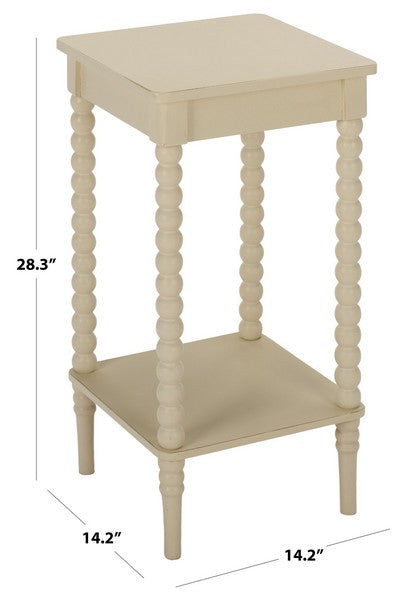 Orbis Square Accent Table in Distressed White