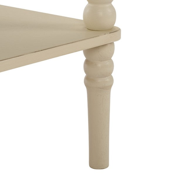 Orbis Square Accent Table in Distressed White