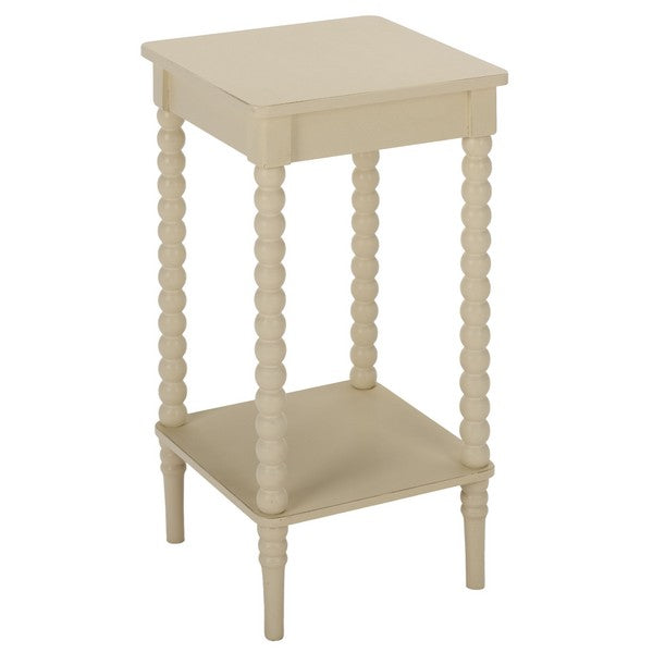 Orbis Square Accent Table in Distressed White