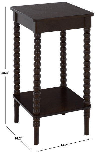 Orbis Square Accent Table in Dark Chocolate