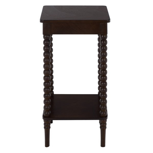 Orbis Square Accent Table in Dark Chocolate