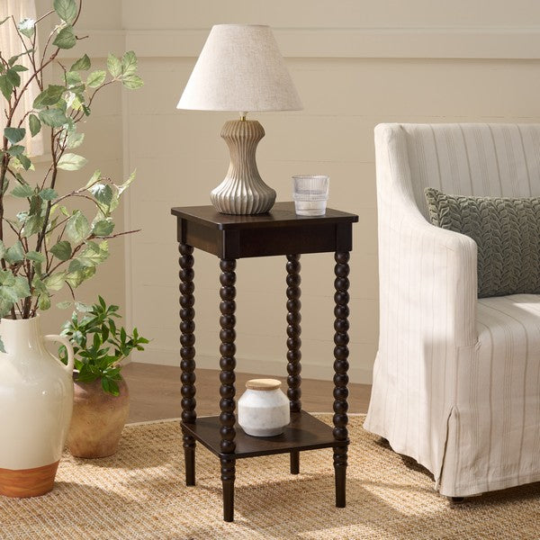 Orbis Square Accent Table in Dark Chocolate