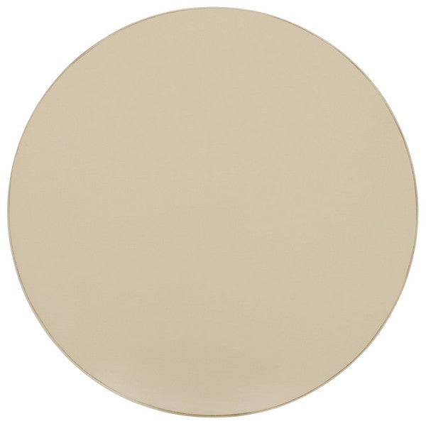 Orbis Round Accent Table in Distressed White