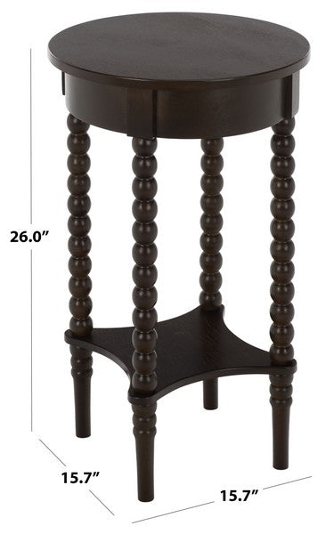 Orbis Round Accent Table in Dark Chocolate