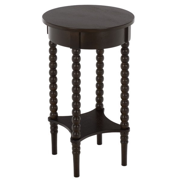 Orbis Round Accent Table in Dark Chocolate