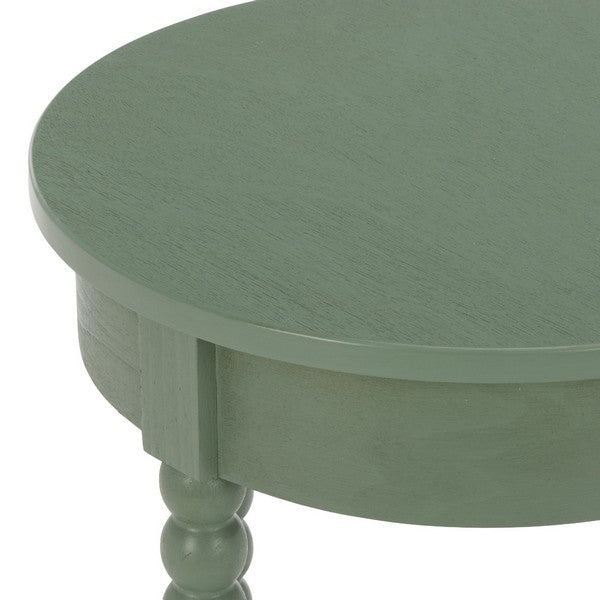 Orbis Round Accent Table in Sage Green