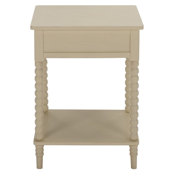 Orbis Accent Table with 1 Drawer in Distressed White