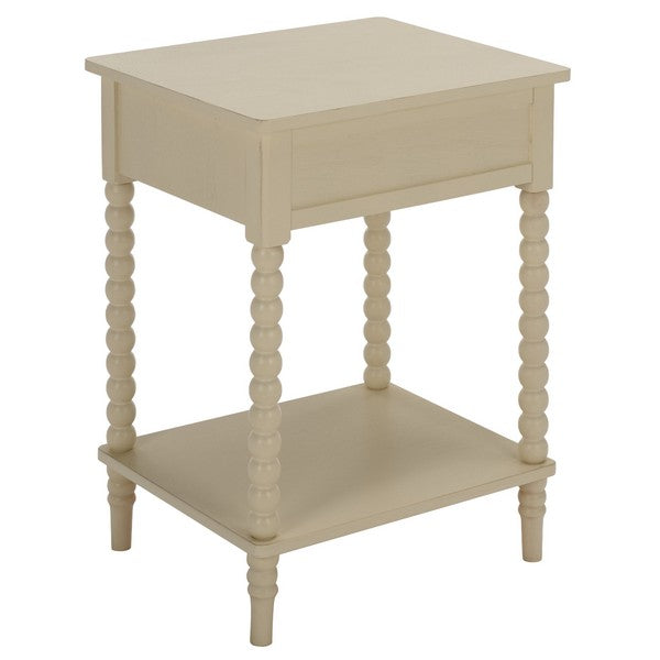 Orbis Accent Table with 1 Drawer in Distressed White