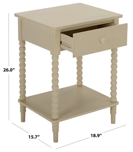 Orbis Accent Table with 1 Drawer in Distressed White