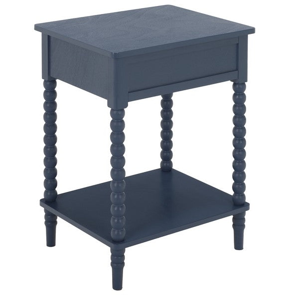 Orbis Accent Table with 1 Drawer in Blue