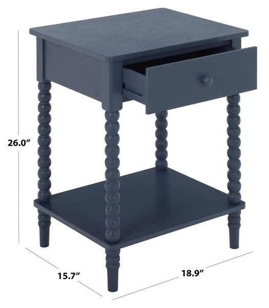 Orbis Accent Table with 1 Drawer in Blue